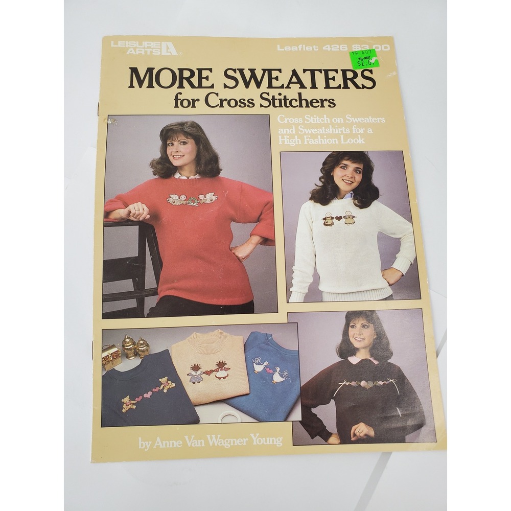 Vintage 1986 Leisure Arts More Sweaters for Cross Stitchers Leaflet 426 Pattern